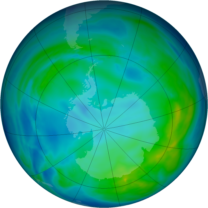 Antarctic ozone map for 10 May 2008